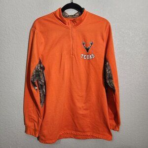 American Crown Texas Mens XL Camo Realtree Quarter Zip Hunting Sweatshirt
